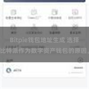 Bitpie钱包地址生成 选择比特派作为数字资产钱包的原因。