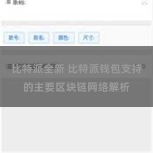 比特派全新 比特派钱包支持的主要区块链网络解析