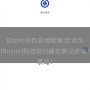 Bitpie钱包安装教程 比特派(Bitpie)钱包能删除交易记录吗？