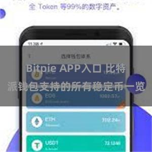 Bitpie APP入口 比特派钱包支持的所有稳定币一览